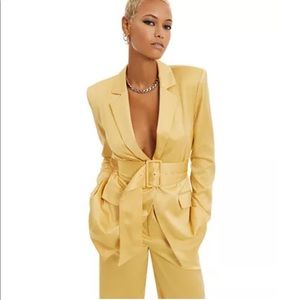 Danielle Bernstein Satin Belted Blazer & Pant Set